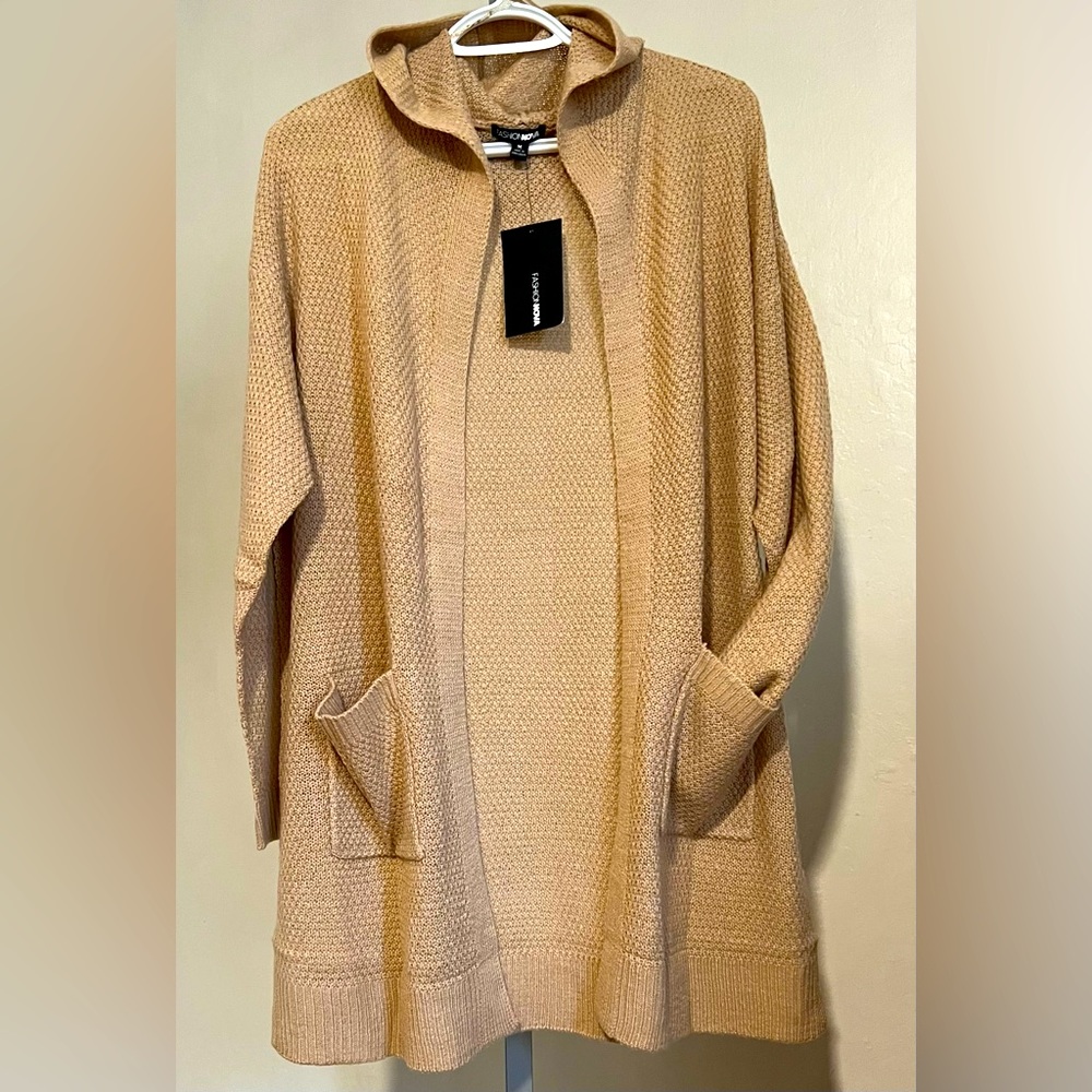 Fashion Nova -Chili Breeze Duster  Hoodie Cardigan / Medium / Taupe